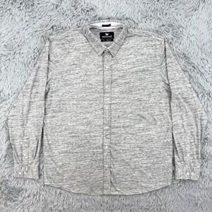 Butter Cloth Shirt Men's 2XL Heathered Gray Icy Cotton Long Sleeve Button Up‎
